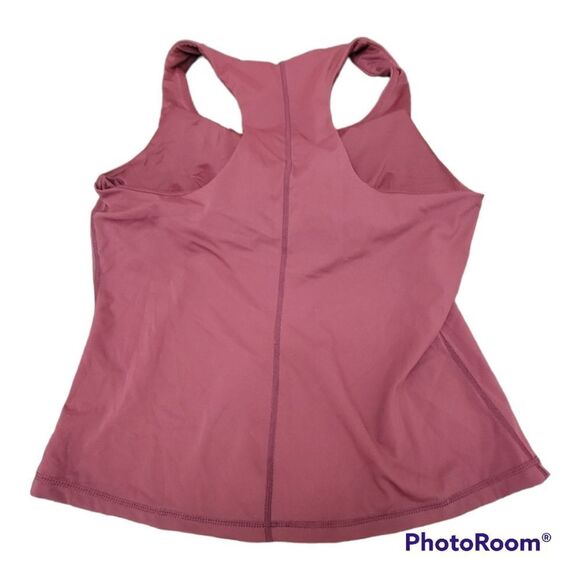 Anne Cole Active V Neck Crop Top Racerback Raisin Spandex Pull On Size L - Picture 2 of 6